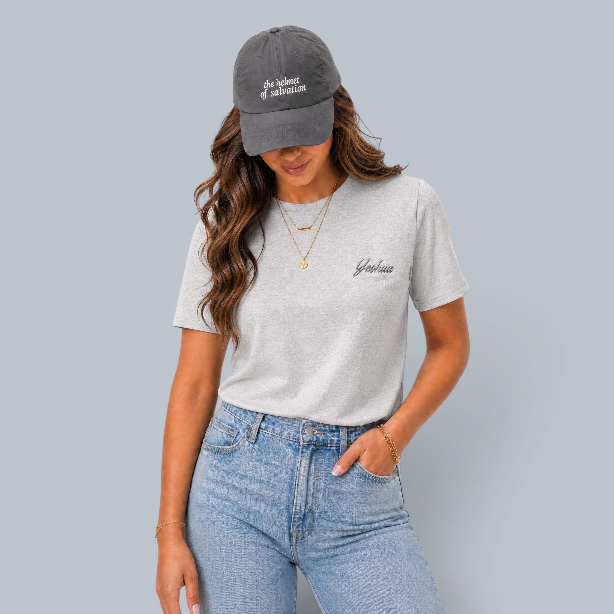 Yeshua Embroidery Soft Rib Knit T-Shirt