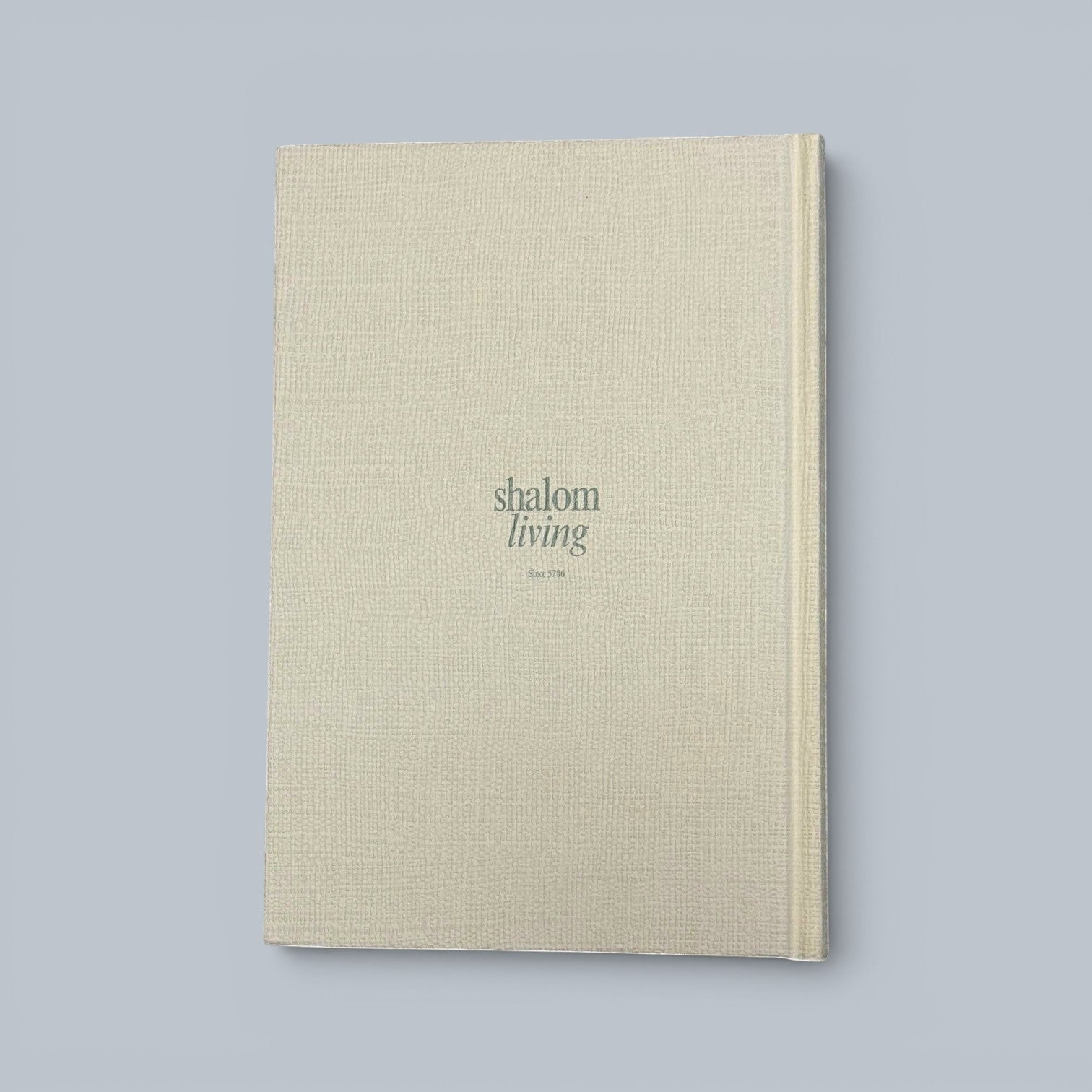 Shalom Living cream fabric-covered hardcover journal with lined pages for prayers and reflections.